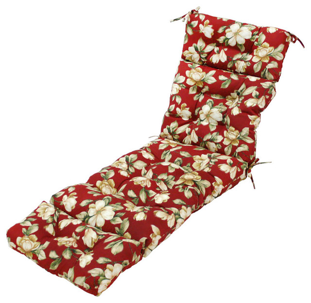 72-inch Outdoor Roma Floral Chaise Lounger Cushion - Contemporary