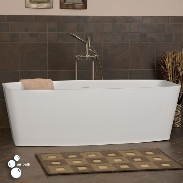 67" Agustin Resin Freestanding Air Tub Contemporary Bathtubs