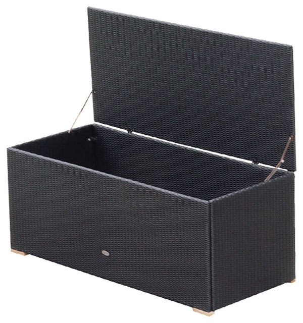Wicker Storage Box Black Modern