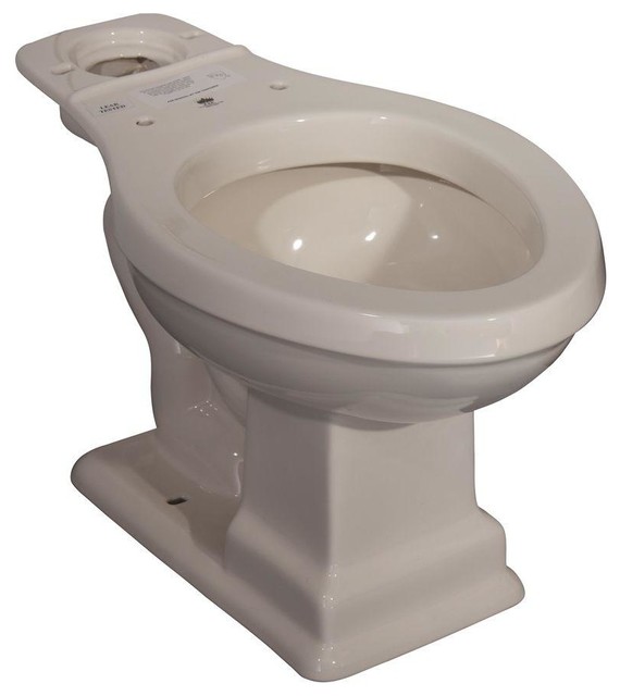 English Turn Elongated Toilet Bowl Only in Bisque Traditional