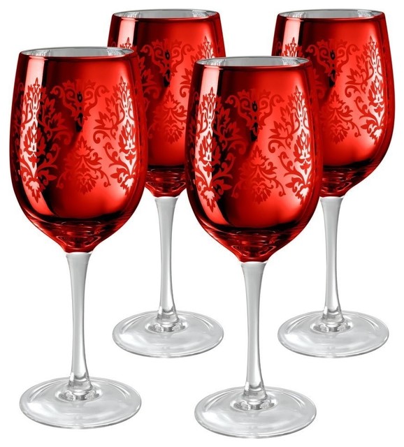 set of 4 red wine glasses