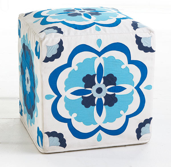Suzani Pouf Contemporary Floor Pillows And Poufs dallas by Wisteria