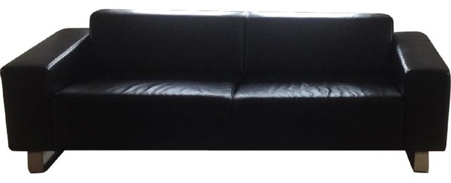 Sleek Leather Sofa Crowdbuild For Boconcept Sleek Black Leather Sofa Sofas New York By Aptdeco