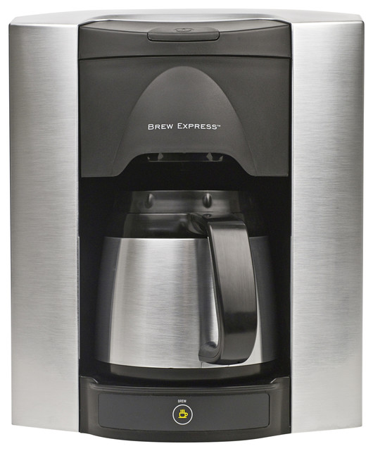 4 Cup BuiltIn Satin Chrome Single Button Coffee System Traditional