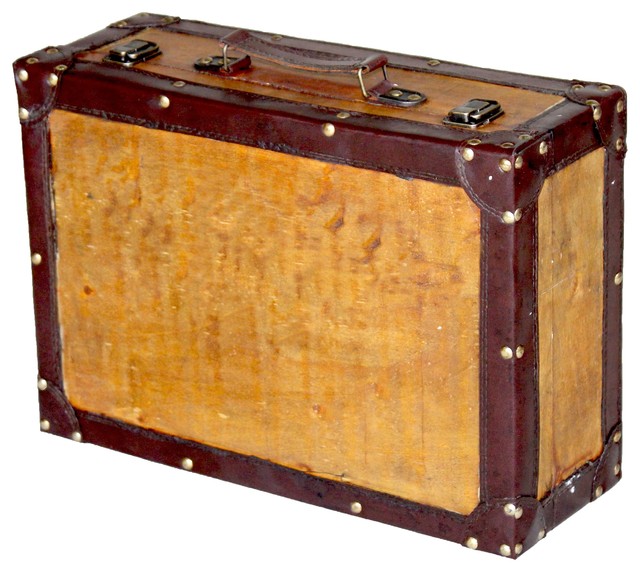 Old Vintage Style Suitcase, Large Traditional Decorative Suitcases & Trunks by Decorative