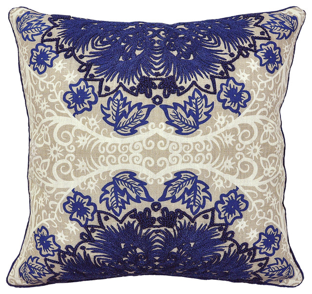 Sicarra Dark Blue Pillow - Transitional - Decorative Pillows - by Kosas