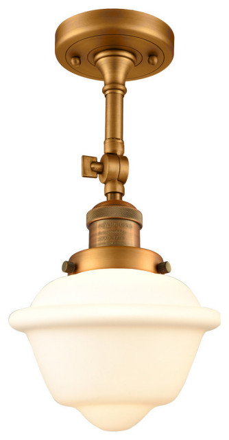 Innovations 1 LT Small Oxford 12 5 Semi Flush Mount Brushed Brass