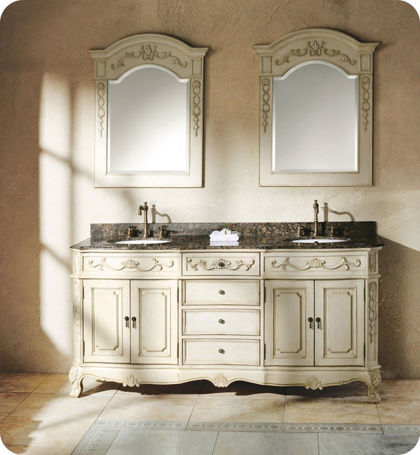 James Martin Naples 72' Double Sink Bathroom Vanity with Granite Top in