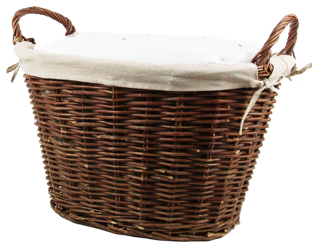 Panier à linge propre en osier marron