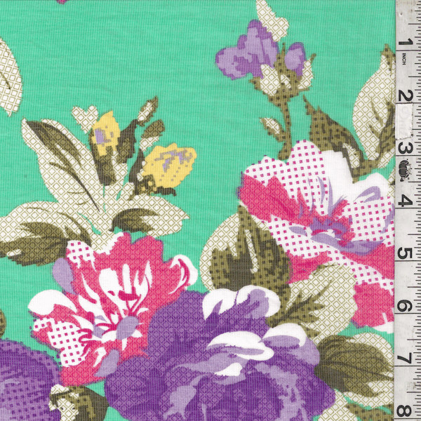 Mint Green Floral Lawn Fabric contemporaryfabric