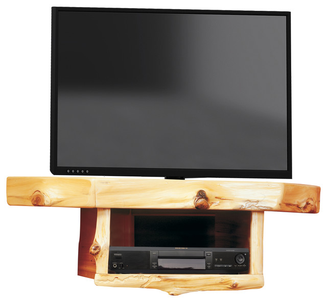 Cedar Corner TV Shelf With DVD/DVR Shelf Rustic Entertainment