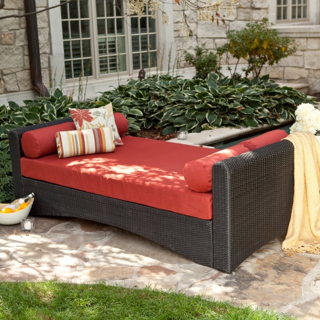 Haven All Weather Wicker Outdoor Daybed Modern Outdoor Chaise