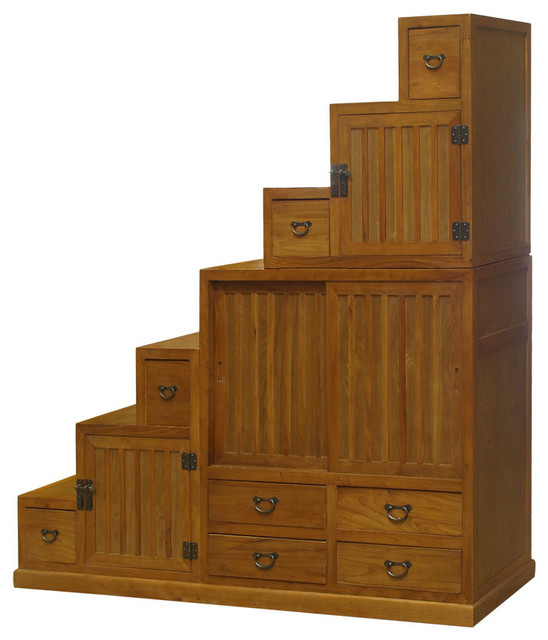 Japanese Style Step Tansu Chest Asian Accent Chests And