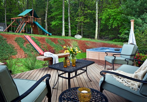 Outdoor living perfection in Belmont, MA with a spacious and elegant cumaru deck