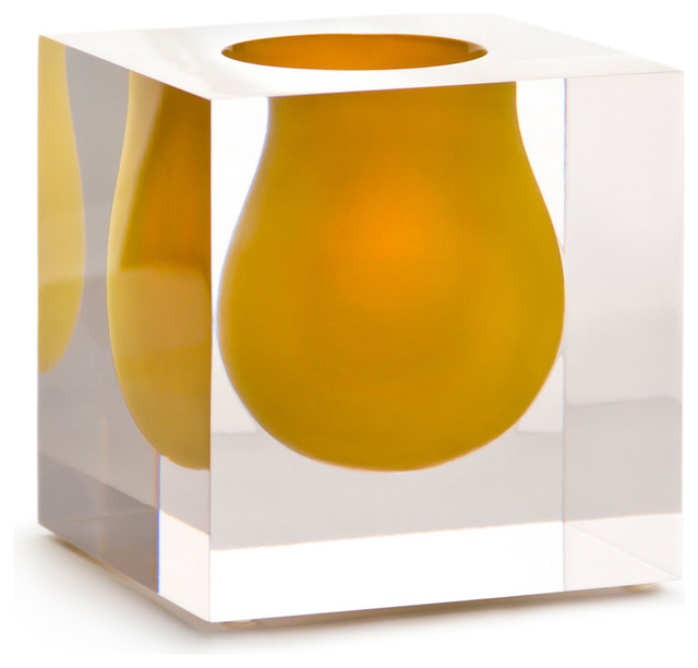 Jonathan Adler Bel Air Mini Scoop Vase Yellow Modern Vases