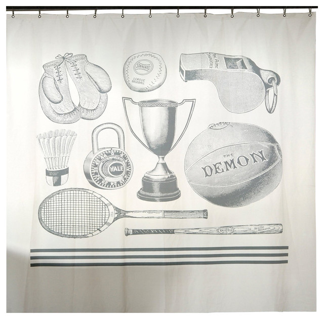 Locker Room Shower Curtain - Industrial - Shower Curtains - by Dot & Bo
