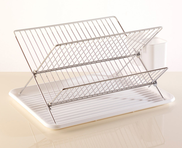 Flat Pack Dish Drainer White Modern Dish Racks by Pro Cook