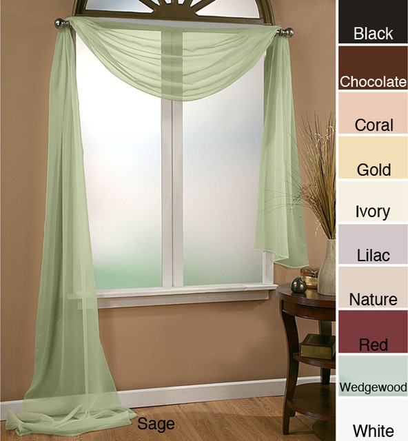 Infinity Sheer Window Scarf Valance Contemporary Valances by