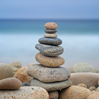 rock cairns on beach zen photo print rock cairns on beach zen photo print