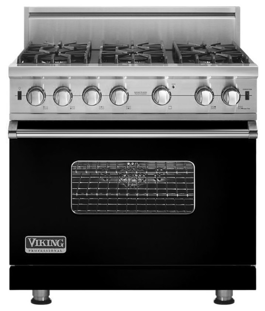 Viking 36" Prostyle Gas Range, Black Liquid Propane VGCC5366BBKLP