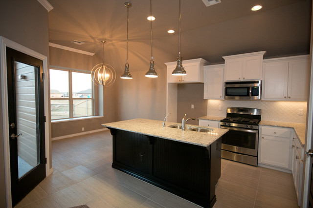 Contemporary Two Tone Kitchen with Island