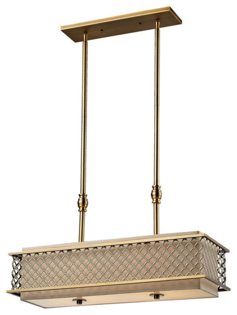 Elk Lighting 31268/4 4- Light Island in Brushed Antique Brass ...