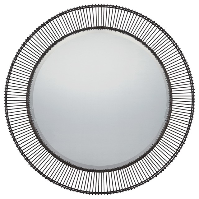 Quoizel Fanning 40" Round Wall Mirror Contemporary Mirrors
