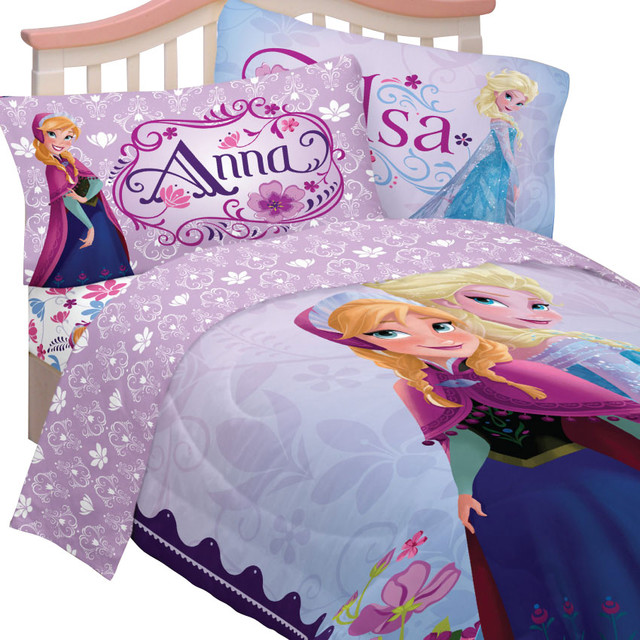 Disney Frozen Bedding Set Elsa Anna Celebrate Love Bed, Twin Modern