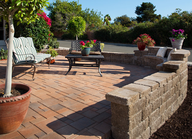 Front Yard Paver Patio Transformation in San Diego, CA - Contemporary