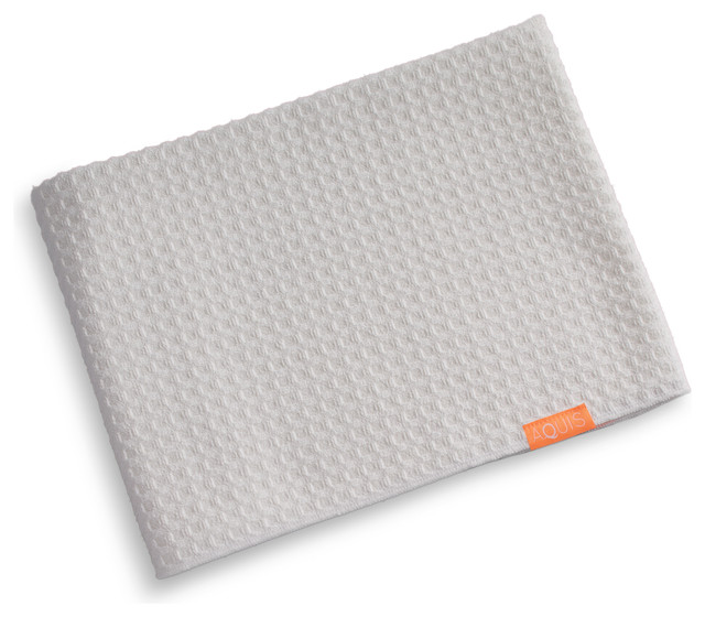 AQUIS Essential Body Towel Waffle Luxe, White Bath Towels by Aquis