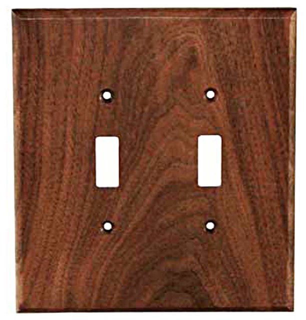 Traditional, 2 Toggle, Black Walnut Rustic Switch Plates And Outlet