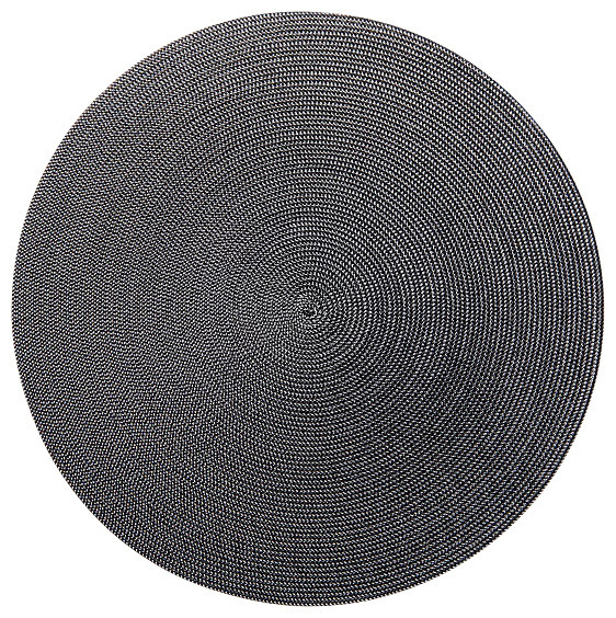 Deborah Rhodes Linen Braid Placemat S/4 Black/Grey contemporary
