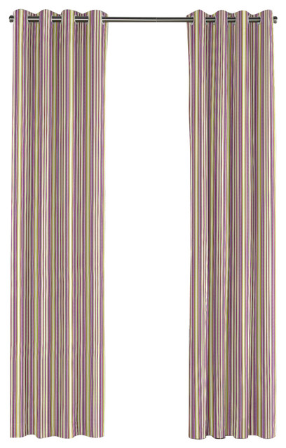 Purple and green curtains