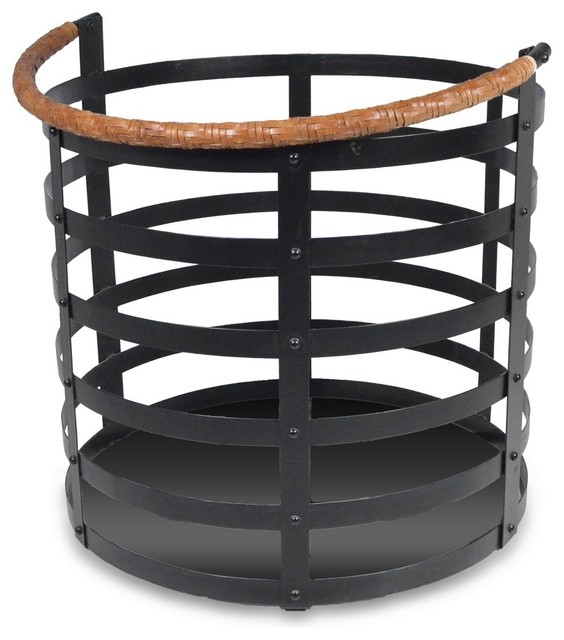 Palecek Farms Log Basket Contemporary Baskets charlotte by Plum