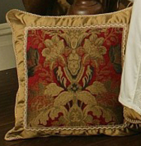 Austin Horn Classics Verona Red 20-Inch Fancy Square Pillow modern-decorative-pillows