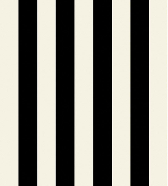 1 1/4" Wide Vertical Stripe Wallpaper, Black & Cream, Sample