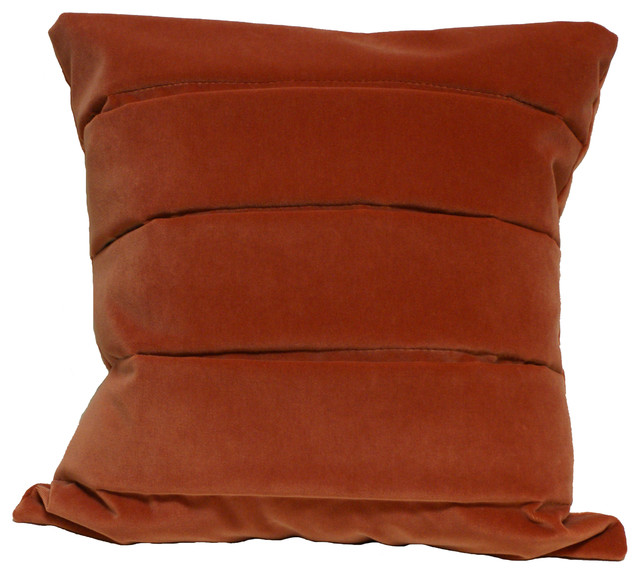 Velvet Orange Pleated Pillow - Modern - Decorative Pillows - raleigh - by Eatman s Carpets ...