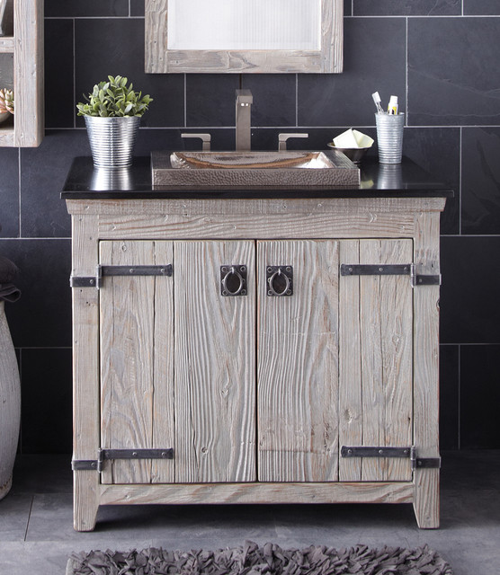 Native Trails 36" Americana Vanity in Driftwood Farmhouse Bathroom