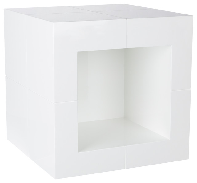 The Open Cube White Contemporary Side Tables and Accent Tables
