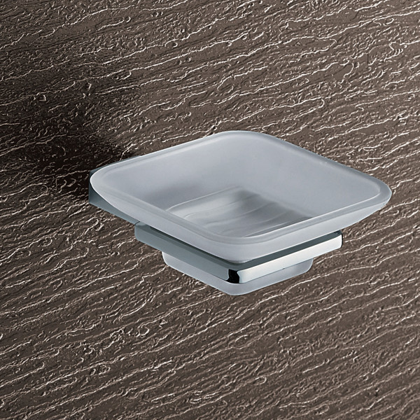 Wall Mounted Frosted Glass Square Soap Dish Modern Soap Dishes