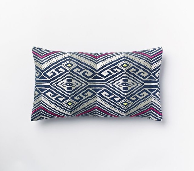 Thai Embroidered Stripe Pillow Cover - Eclectic - Decorative Pillows - by West Elm