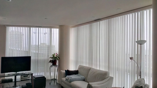 Vertical blinds in a condo - Modern - Living Room ...
