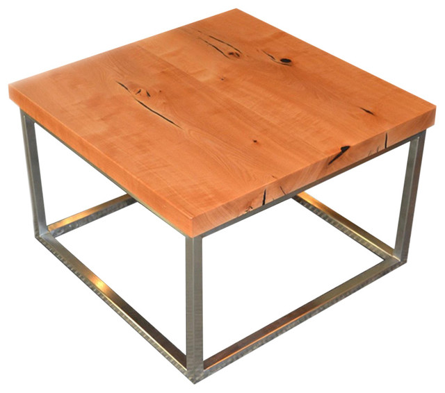 Arbutus End Table With Brushed Nickel Base Contemporary Table Tops