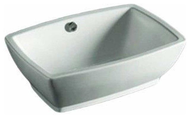 Above Mount Bathroom Sink in White - Traditional - Bathroom Sinks - by ...