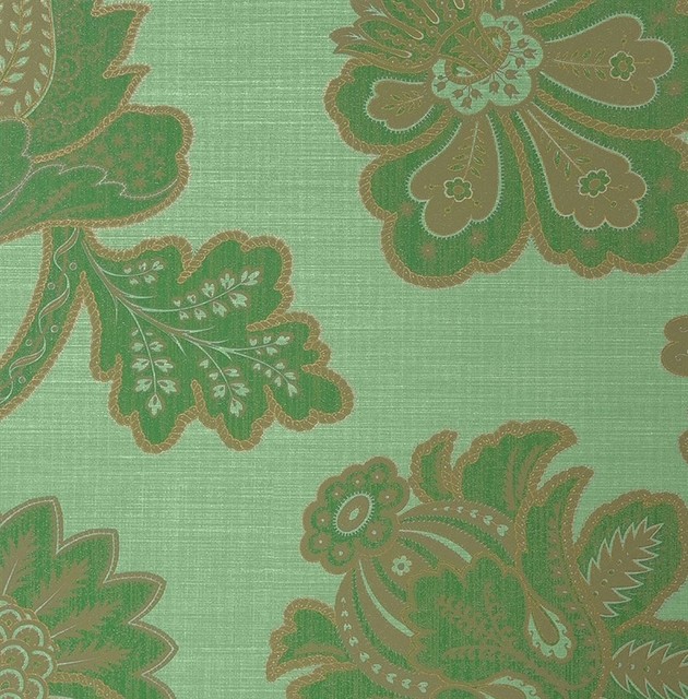 Jubilee Wallpaper, Jade Green, Sample Traditional Wallpaper by Walls Republic