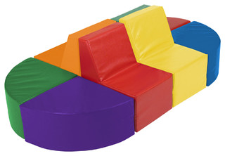 Ecr4Kids 8 Piece Softzone Sectional Soft Kids Play Set - Contemporary