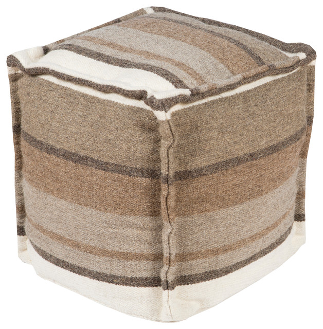 Square Pouf, Gray - Southwestern - Floor Pillows And Poufs - by Hollywood Decor