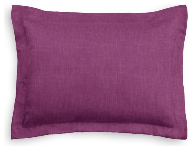 Magenta Purple Linen Sham Pillow Cover - Contemporary - Pillowcases And Shams - by Loom Decor
