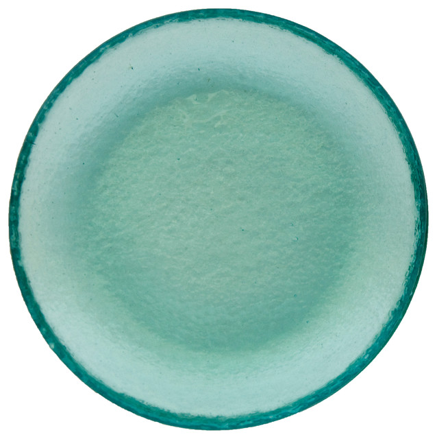Recycled Glass Salad Plate, Aqua Blue Contemporary Salad And Dessert Plates by Lila Mae