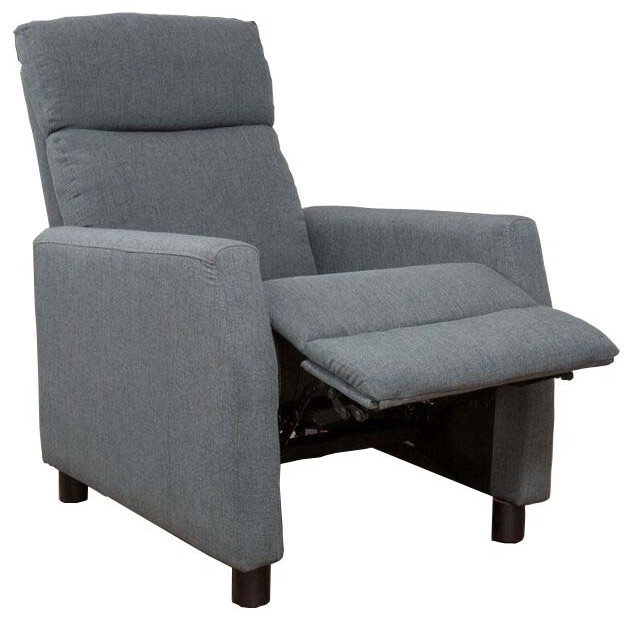 Tahiry Gray Fabric Recliner Club Chair Contemporary